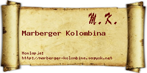 Marberger Kolombina névjegykártya
